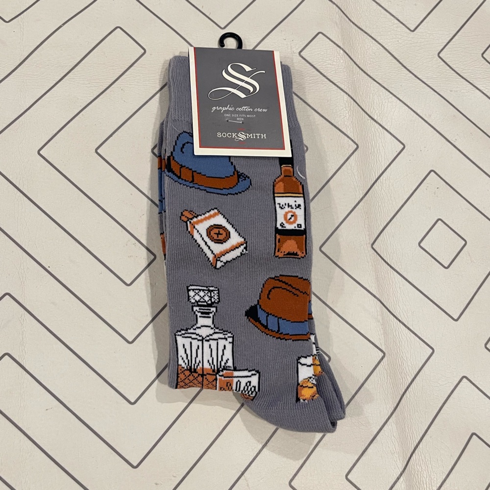 NWT Socksmith Grey Pattern Dress Socks